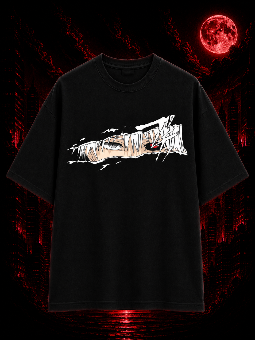 Ken Kaneki Oversized Anime T-Shirt – Tokyo Ghoul Shadow Edition