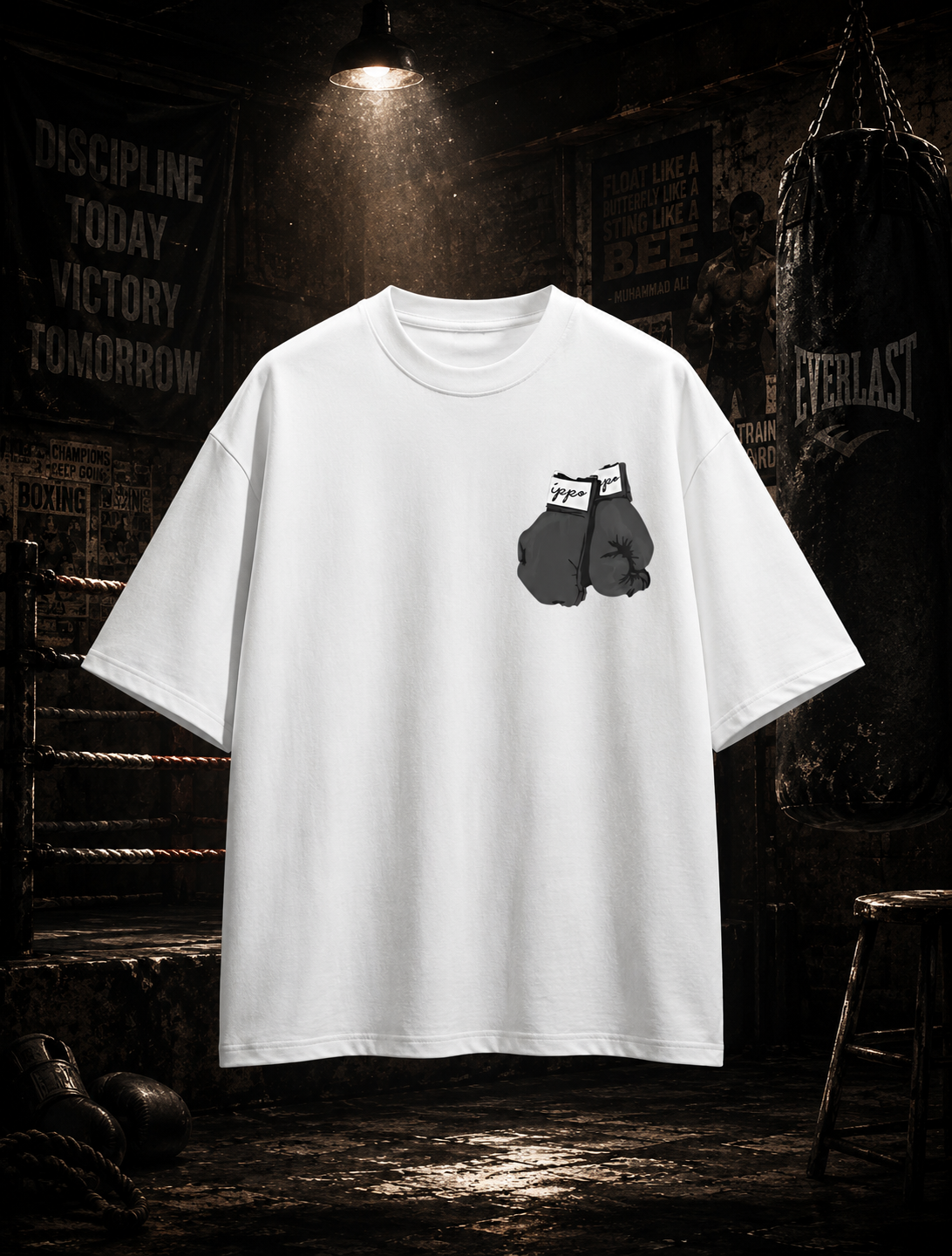 Sacrifice Boxer Motivation Oversized Graphic T-Shirt - Image 2