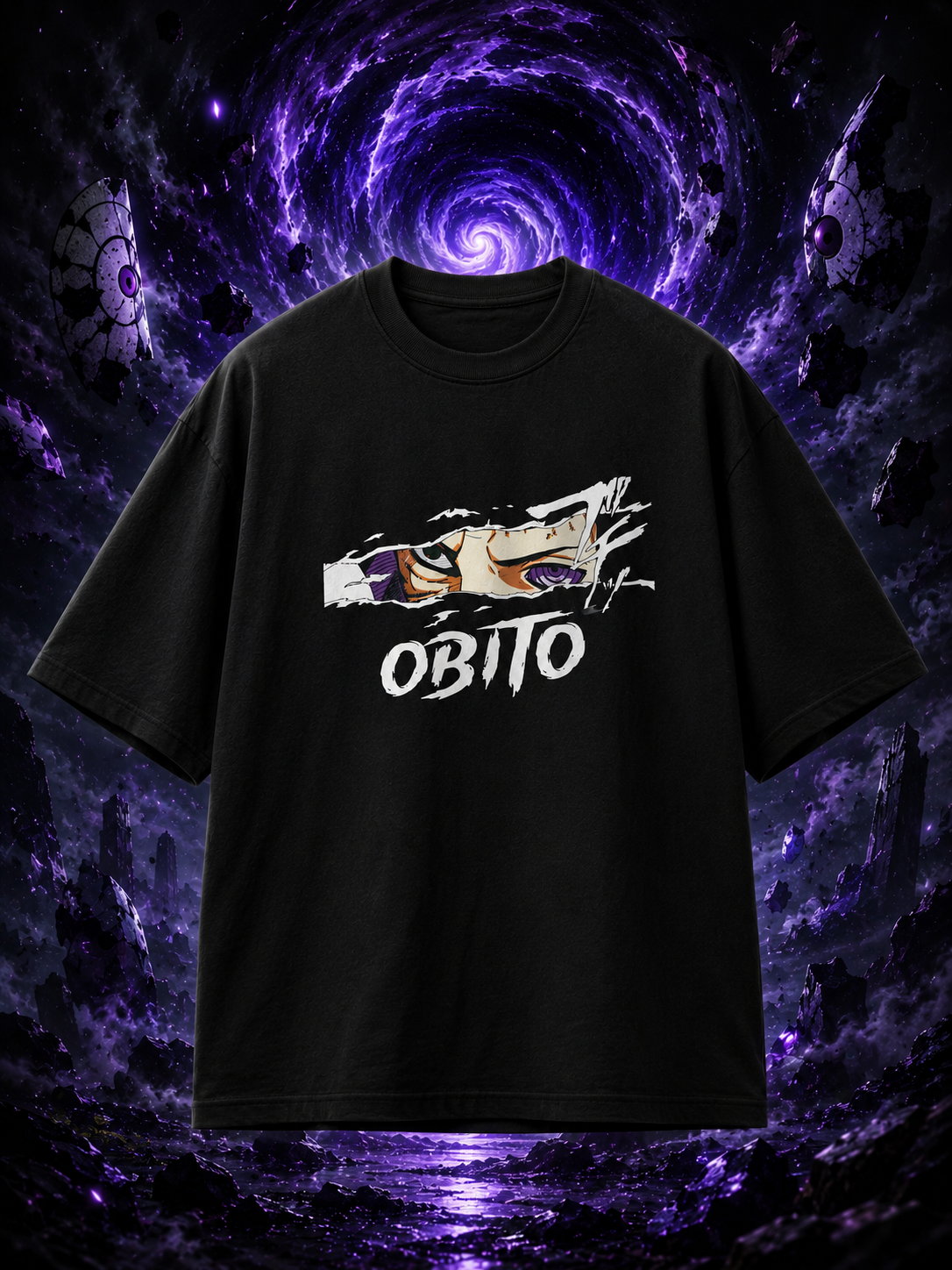 Obito Uchiha Oversized Anime T-Shirt – Naruto Akatsuki Edition - Image 2