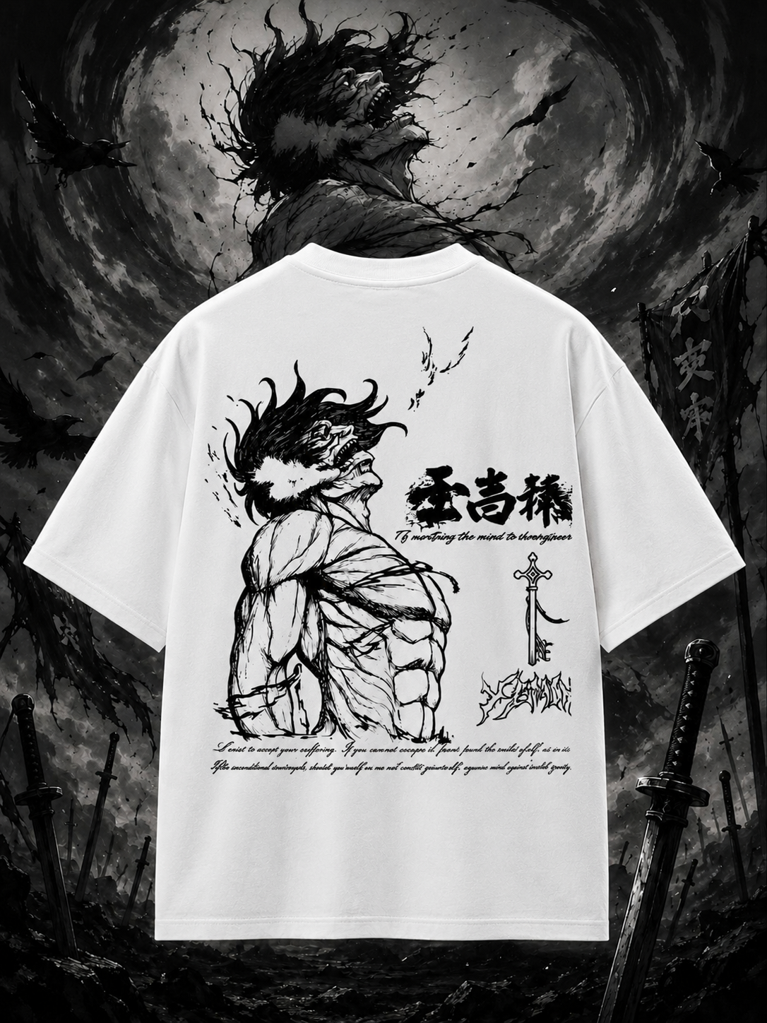 Attack on Titan Berserk Eren Oversized Anime T-Shirt - S
