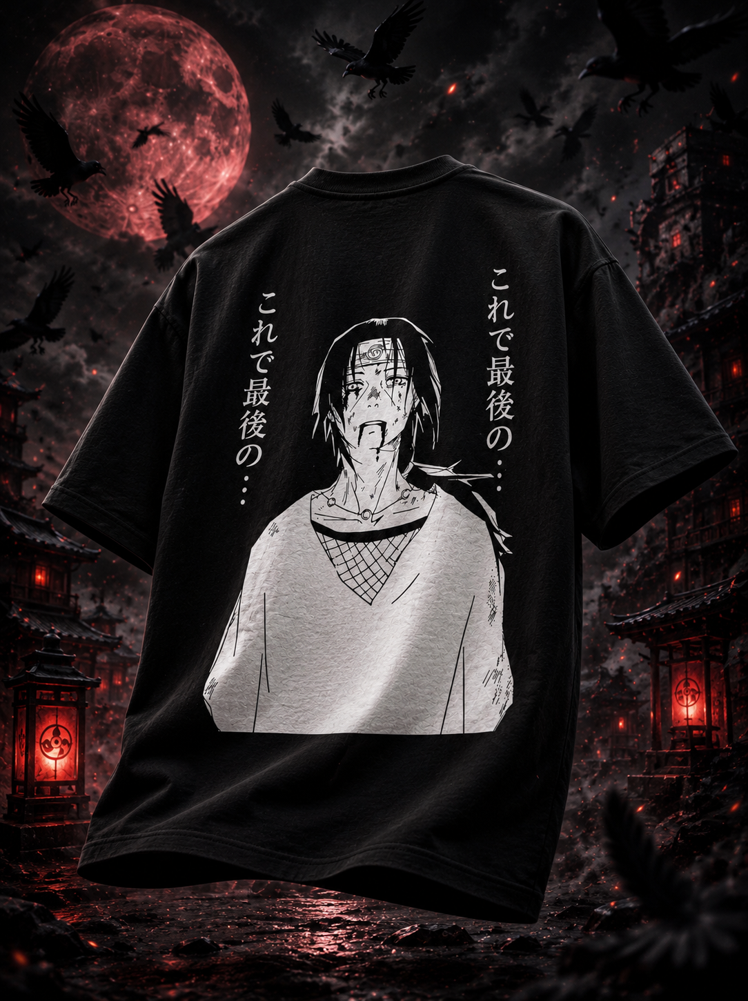 Itachi Uchiha Final Stand Oversized Anime T-Shirt
