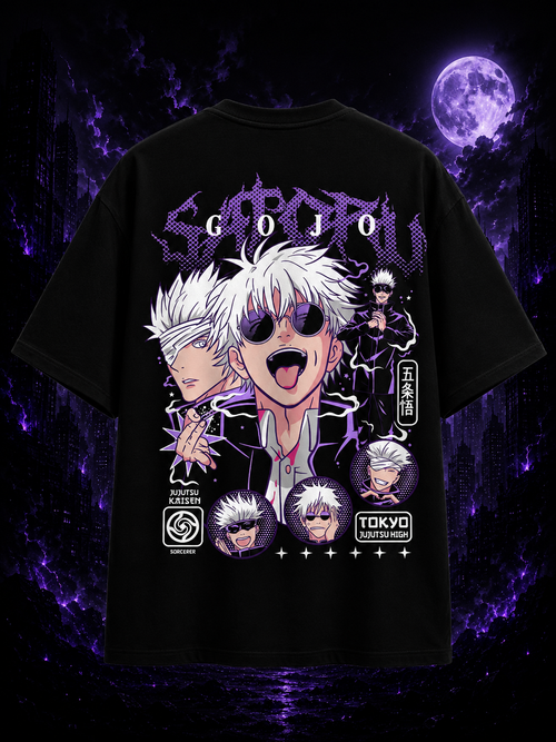 Gojo Satoru Oversized Anime T-Shirt – The Strongest Sorcerer Edition - S