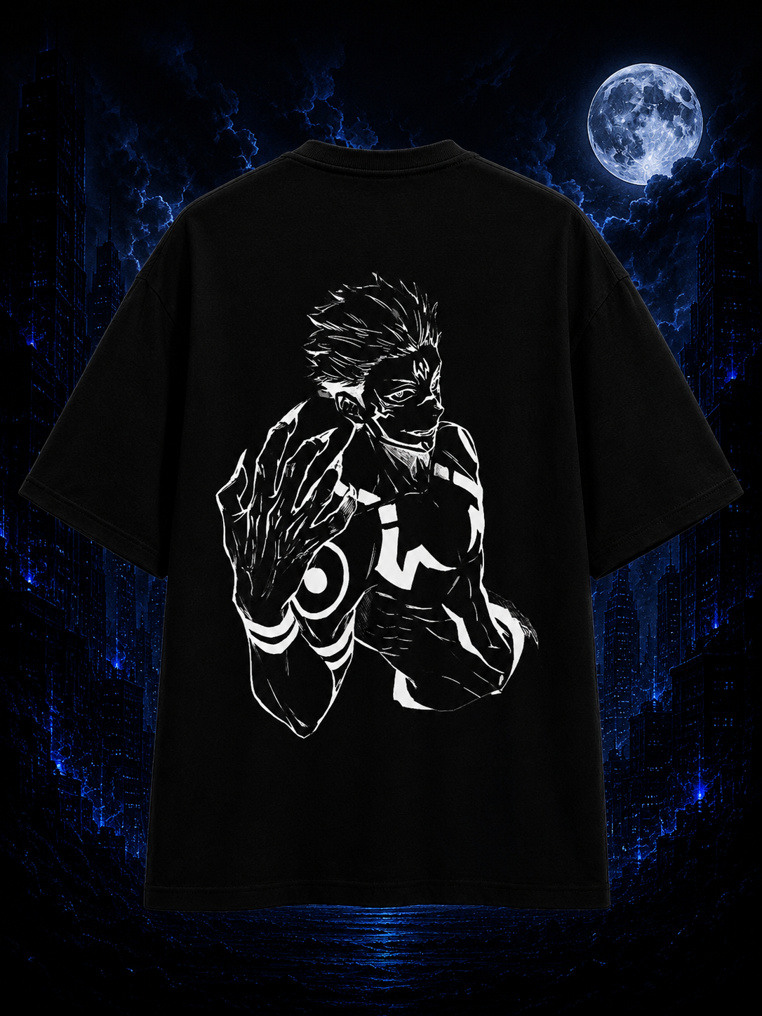 Ryomen Sukuna Shadow Form Oversized Anime T-Shirt - S