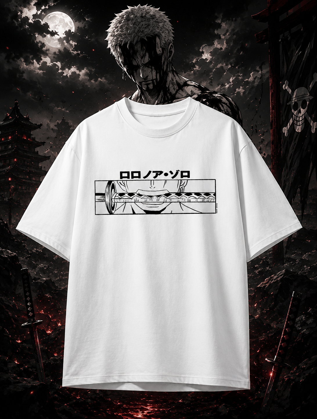 Roronoa Zoro Oversized Anime T-Shirt – Nothing Happened Edition - Image 2