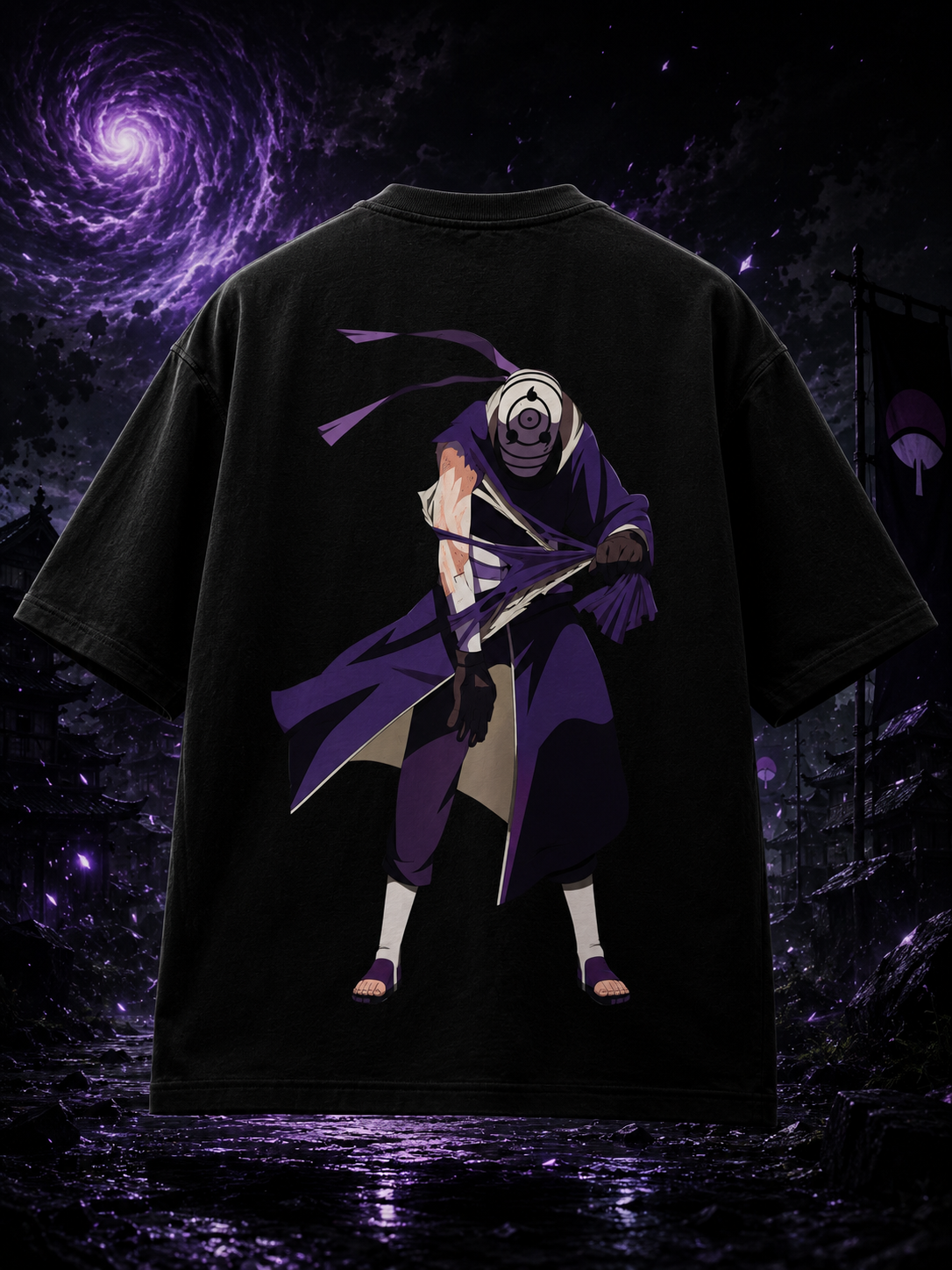 Obito Uchiha Oversized Anime T-Shirt – Naruto Akatsuki Edition - S