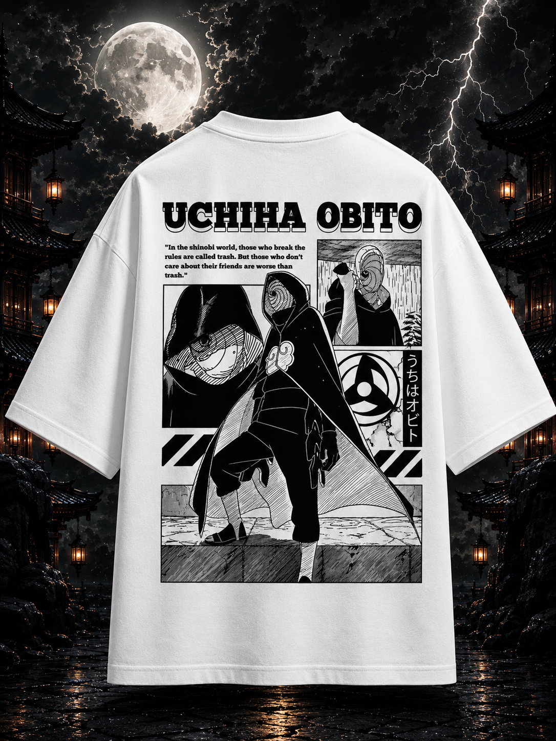 Obito Uchiha Oversized Anime T-Shirt – Naruto Akatsuki Manga Edition
