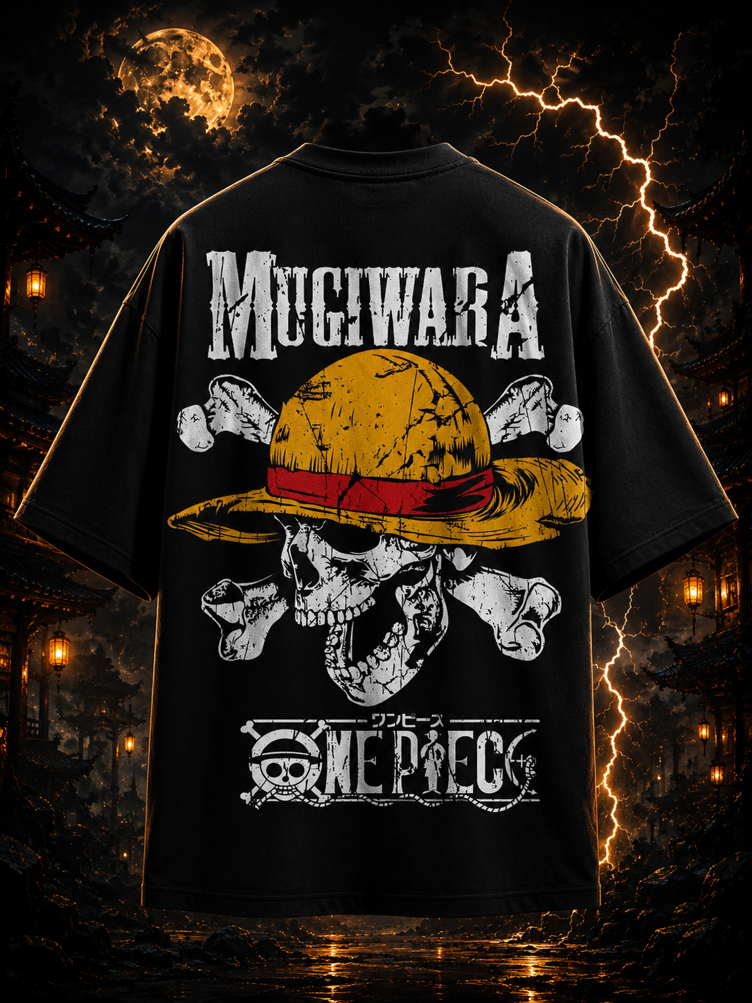 One Piece Mugiwara Skull Oversized Anime T-Shirt – Pirate Legacy Edition
