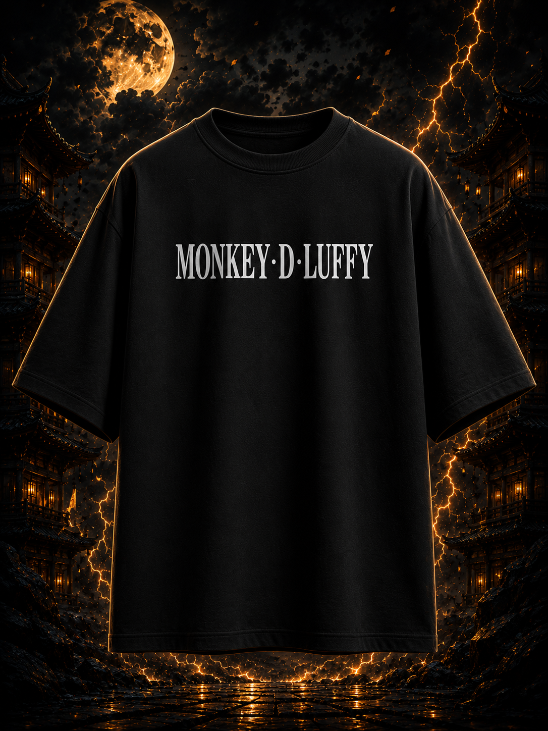 Monkey D. Luffy Wanted Oversized Anime T-Shirt – One Piece Wanted Poster Edition