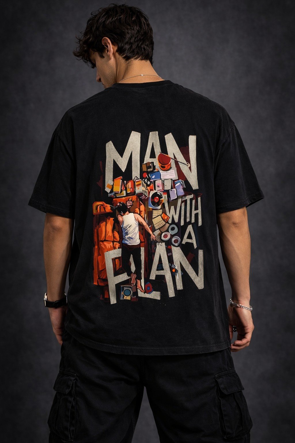 Men's Regular Fit T-shirt Man With A Plan Graphic