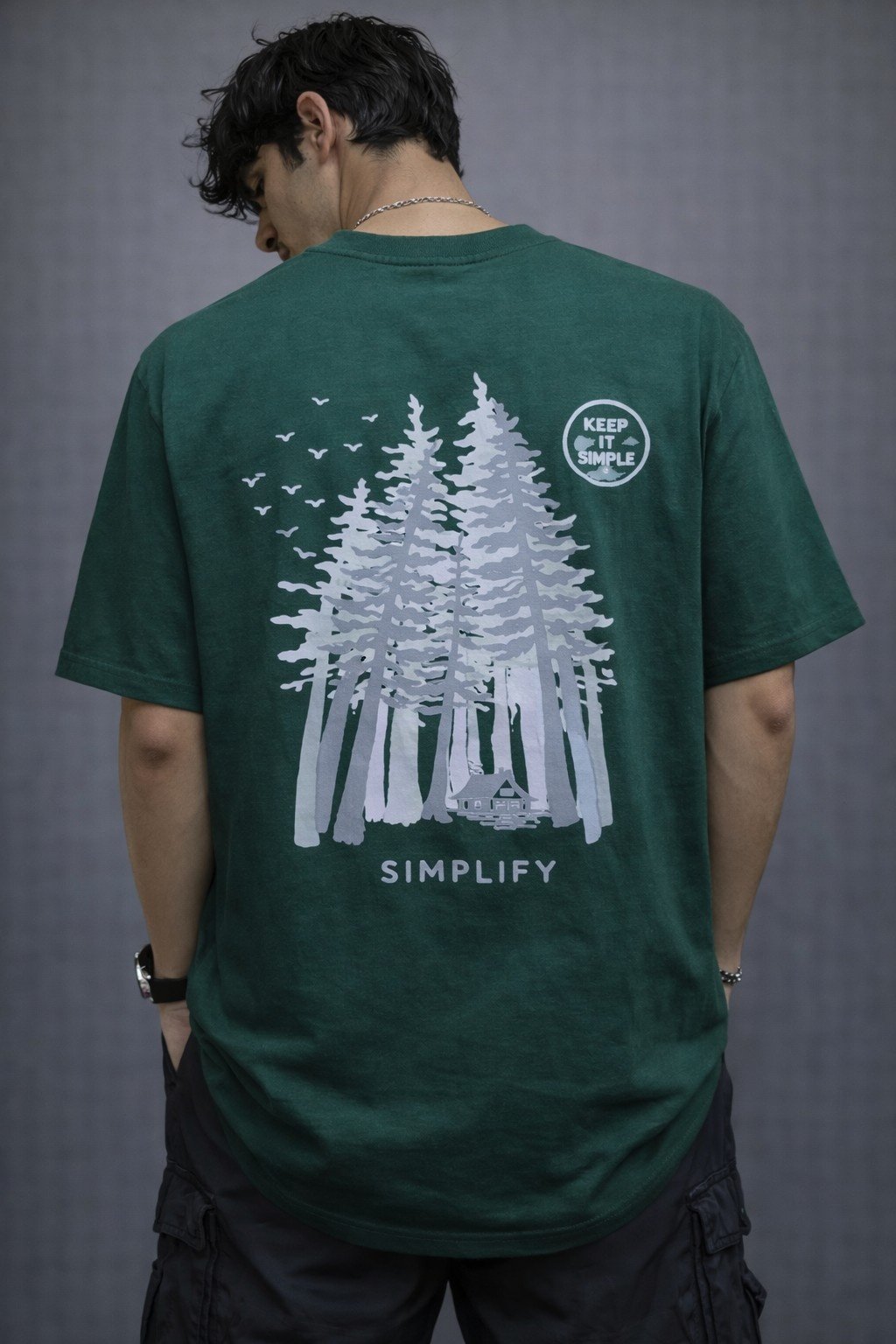 Men's Regular Fit Simplify Forest Graphic T-Shirt